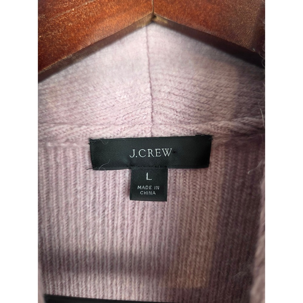 J.Crew Cocoon Women Ribbed Merino Alpaca Blend Cardigan Sweater Mauve Pink Large - Picture 7 of 9